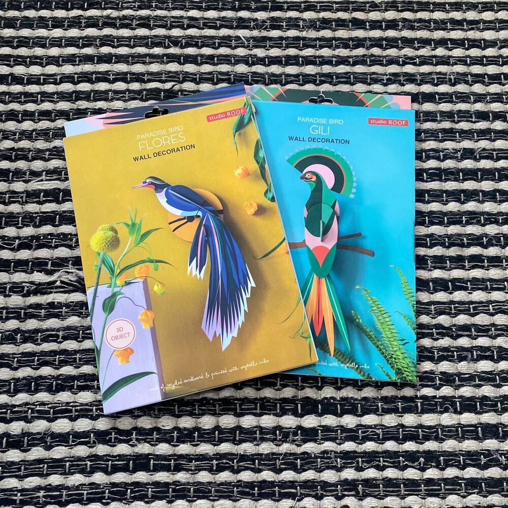 🌿Studio Roof Paradise Bird Gili Flores 3D Wall Decoration 2P